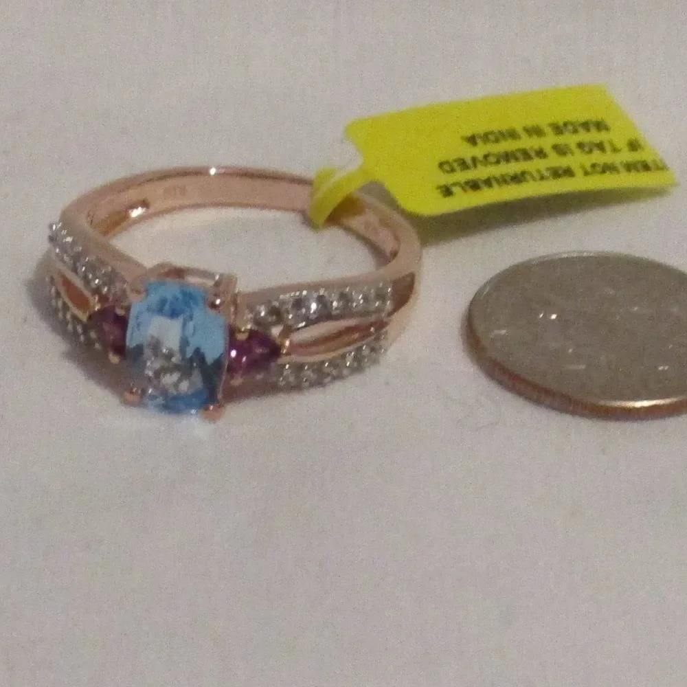 Split Ring Marambaia Topaz RG Over Sterling Silver